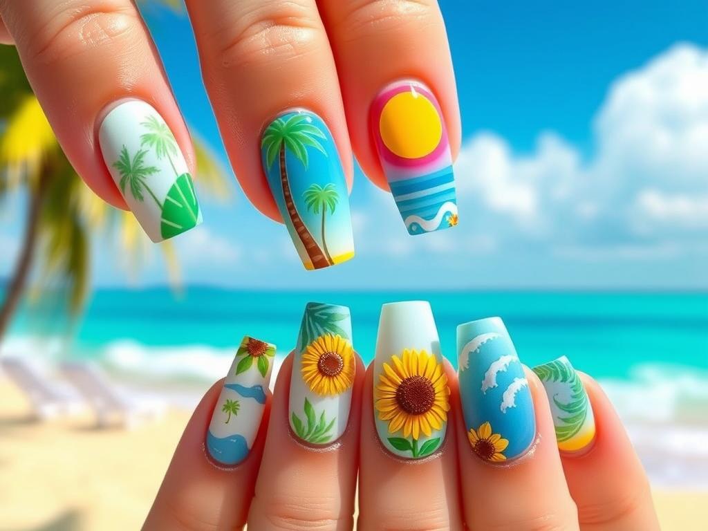 Bright and creative summer nail designs