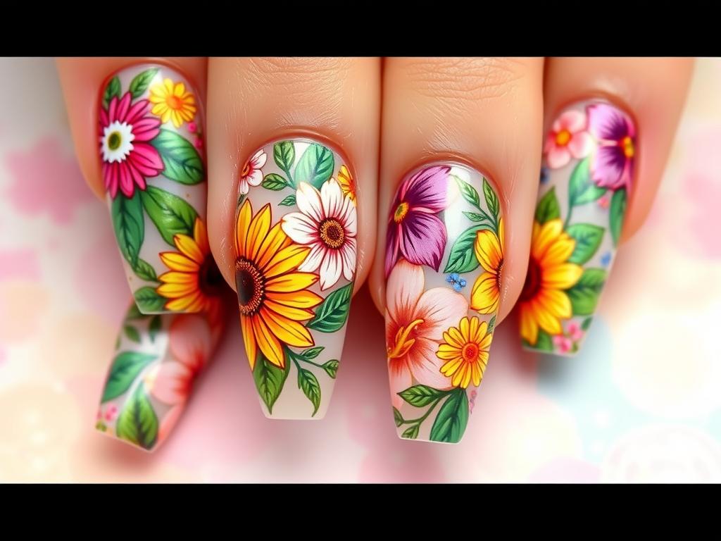 Seasonal Floral and Botanical Nail Art