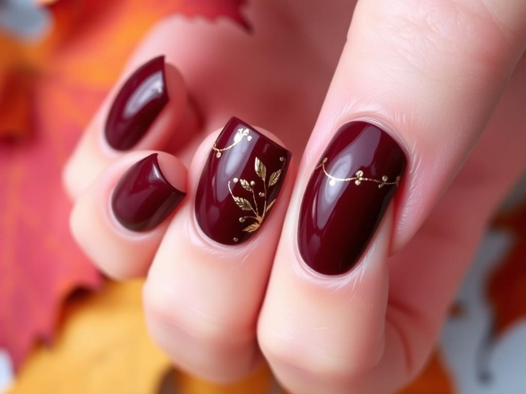 burgundy nails