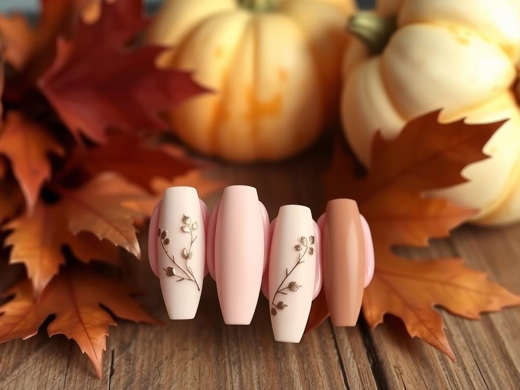 fall nude nail designs