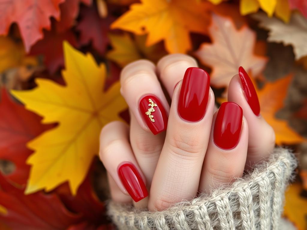 fall red nails